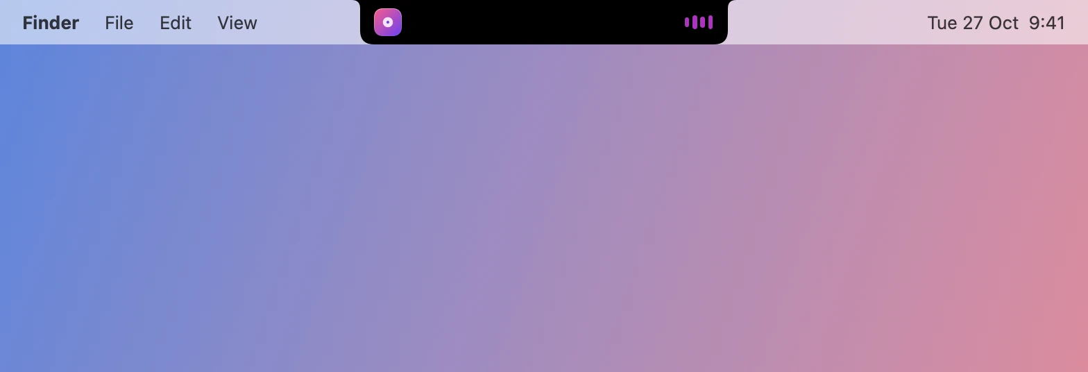 The closed notch, with album art and an equalizer either side of the camera.