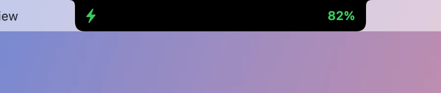 The closed notch with a green bolt and 82%.