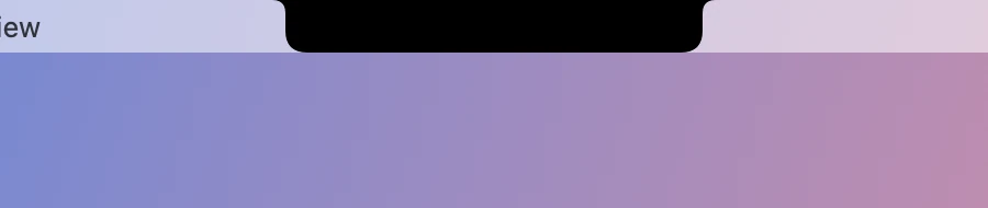 A virtual notch hanging from the menu bar of an external display.