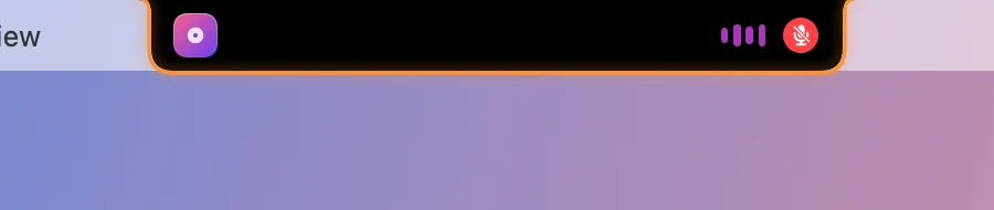 The closed notch outlined in orange, with music and the mute badge.