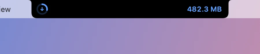 The closed notch with a download ring and the size so far.