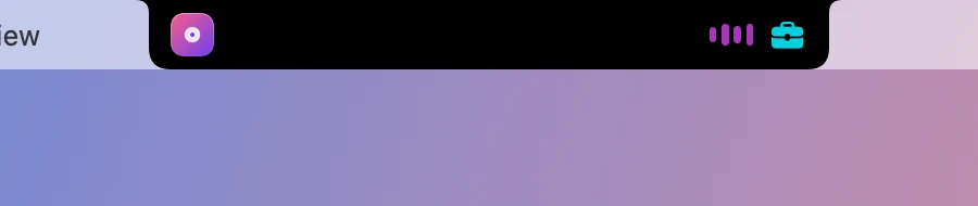 Music in the closed notch with the Work Focus symbol as a glyph.